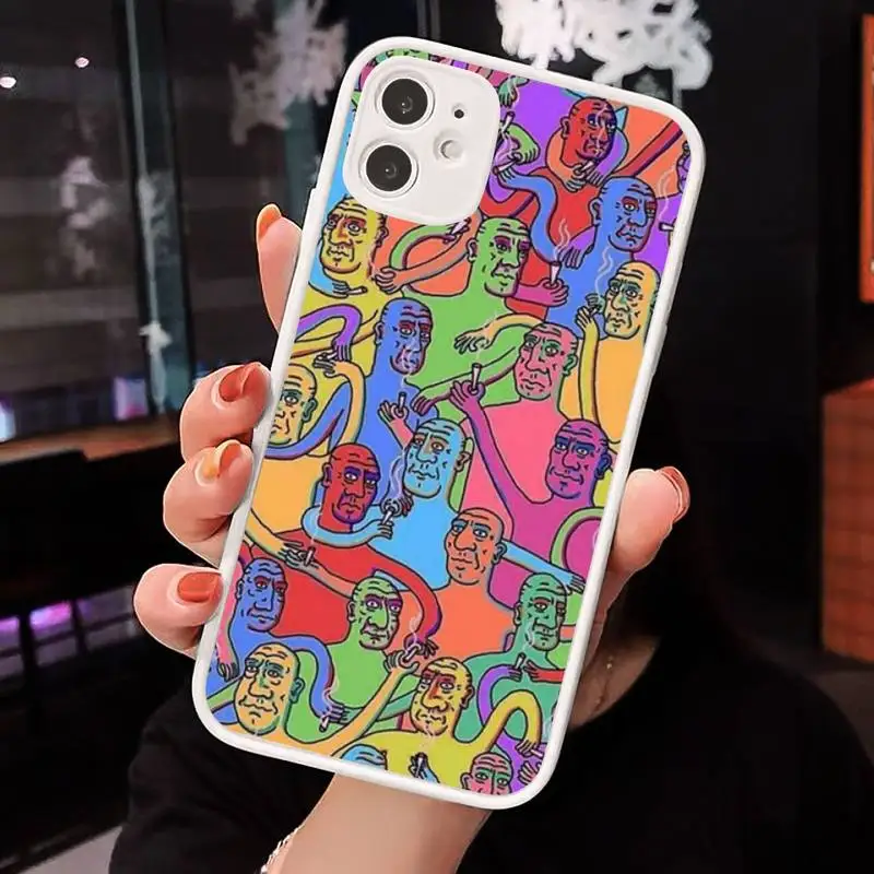 

Colourful Psychedelic Trippy Art Phone Case Matte Transparent for iPhone 7 8 11 12 s mini pro X XS XR MAX Plus cover funda