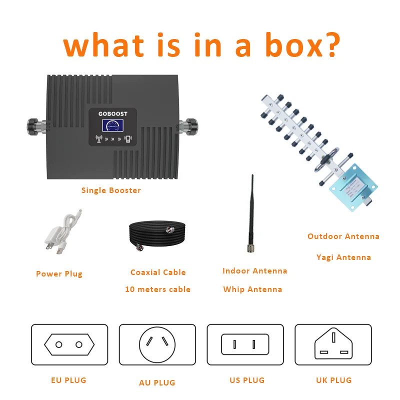 Усилитель сигнала GOBOOST интернет 68 дБ 2G 3G 4G DCS 1800 WCDMA 2100 МГц сотовый телефон Сотовый