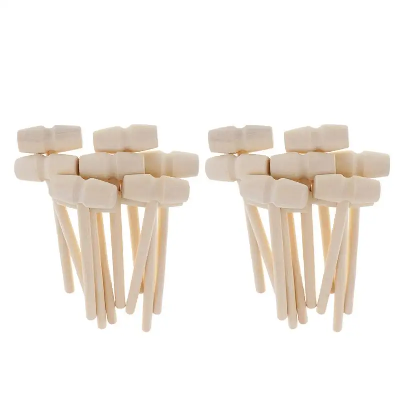 

20 pcs Hammer Toys Creative Flat Head Solid Wood Educational Toy Mini Hammers Hitting Hammer Mallets for Home Kitchen