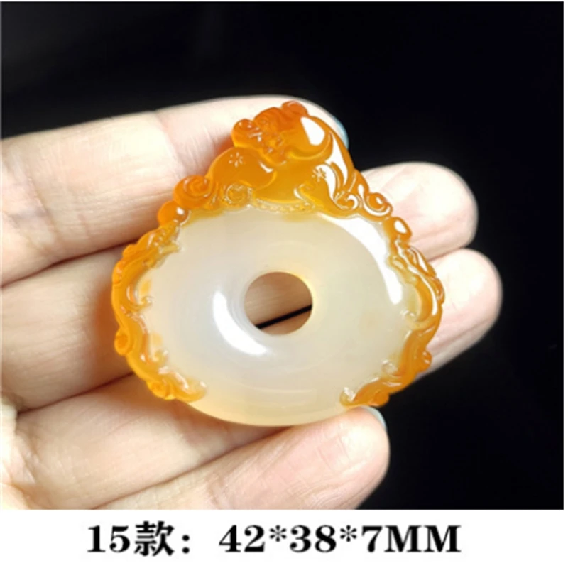 Hot Selling Natural Hand-carve Jade Ice Through -chalcedony Necklace Pendant Fashion Ornaments Men Women Lucky Gifts For Amulet | Украшения