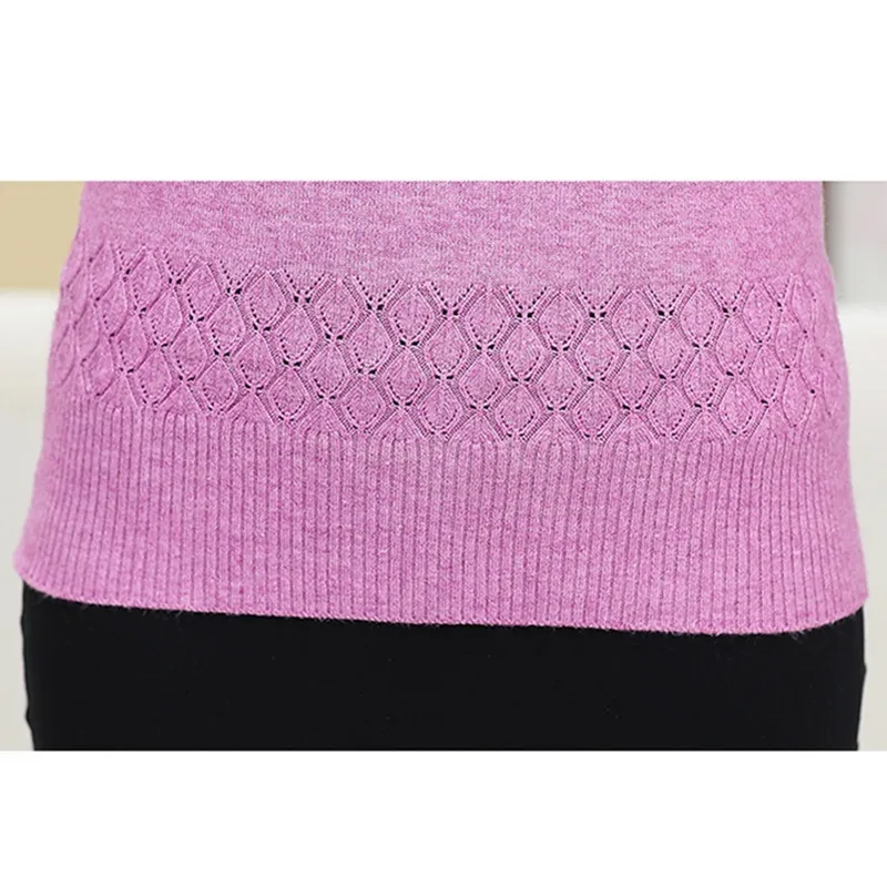 

Autumn Winter Mother Knit Turtleneck Sweater Women Slim Long-sleeved Knitwear Short Wool Warm Sweaters Female Pullovers Tops