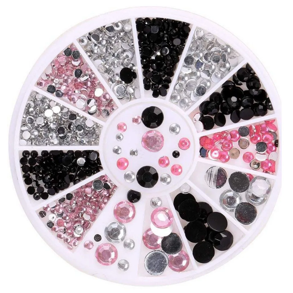 3D акриловые украшения для дизайна ногтей стразы с блестками жемчужные бусины