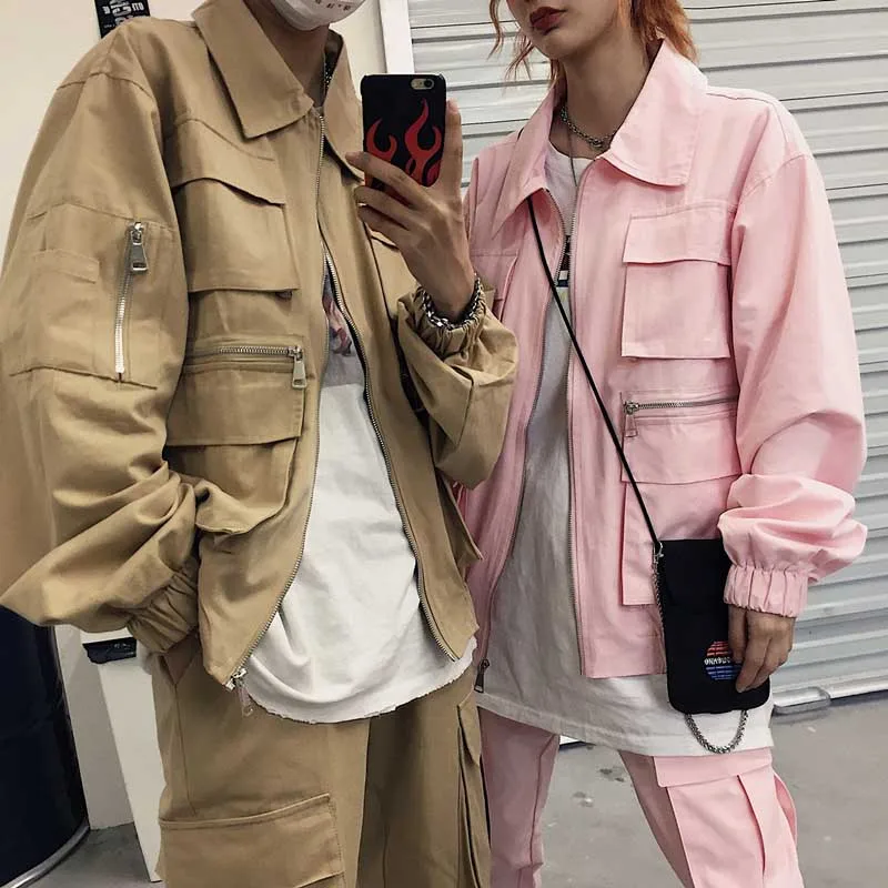 Комплект из двух предметов Женская куртка и брюки карго комплект 2 бомбер пальто