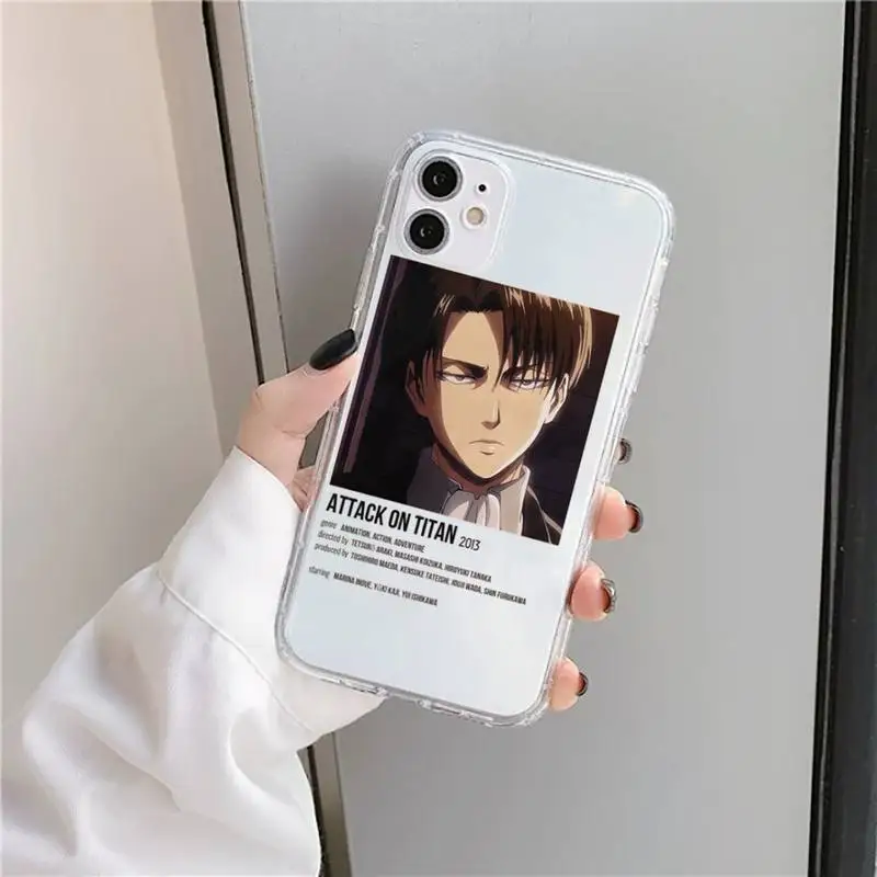 

Attack On Titan anime fashion Phone Case Transparent soft For iphone 5 5s 5c se 6 6s 7 8 11 12 plus mini x xs xr pro max