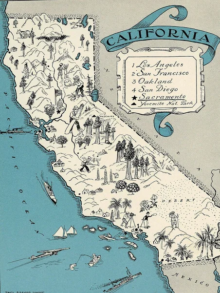 

Vintage Metal Tin Sign Illustrated California Map Home Bar Hotel Club Wall Decor Sign 12X8Inch