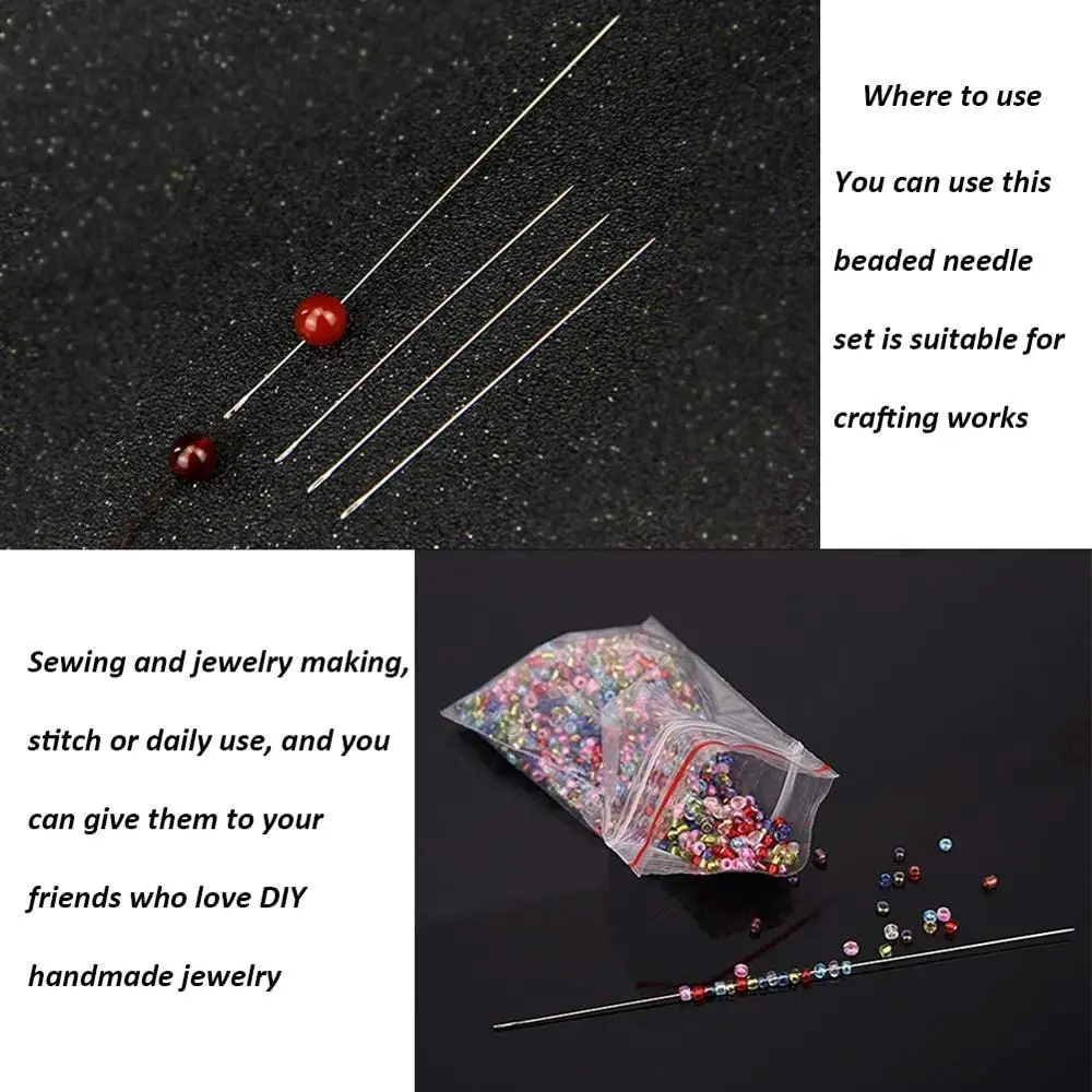 

KAOBUY 13PCS Long Straight Beading Thread Needles + Bead Needle Threader,Strawberry Needles Holder For Jewelry Making