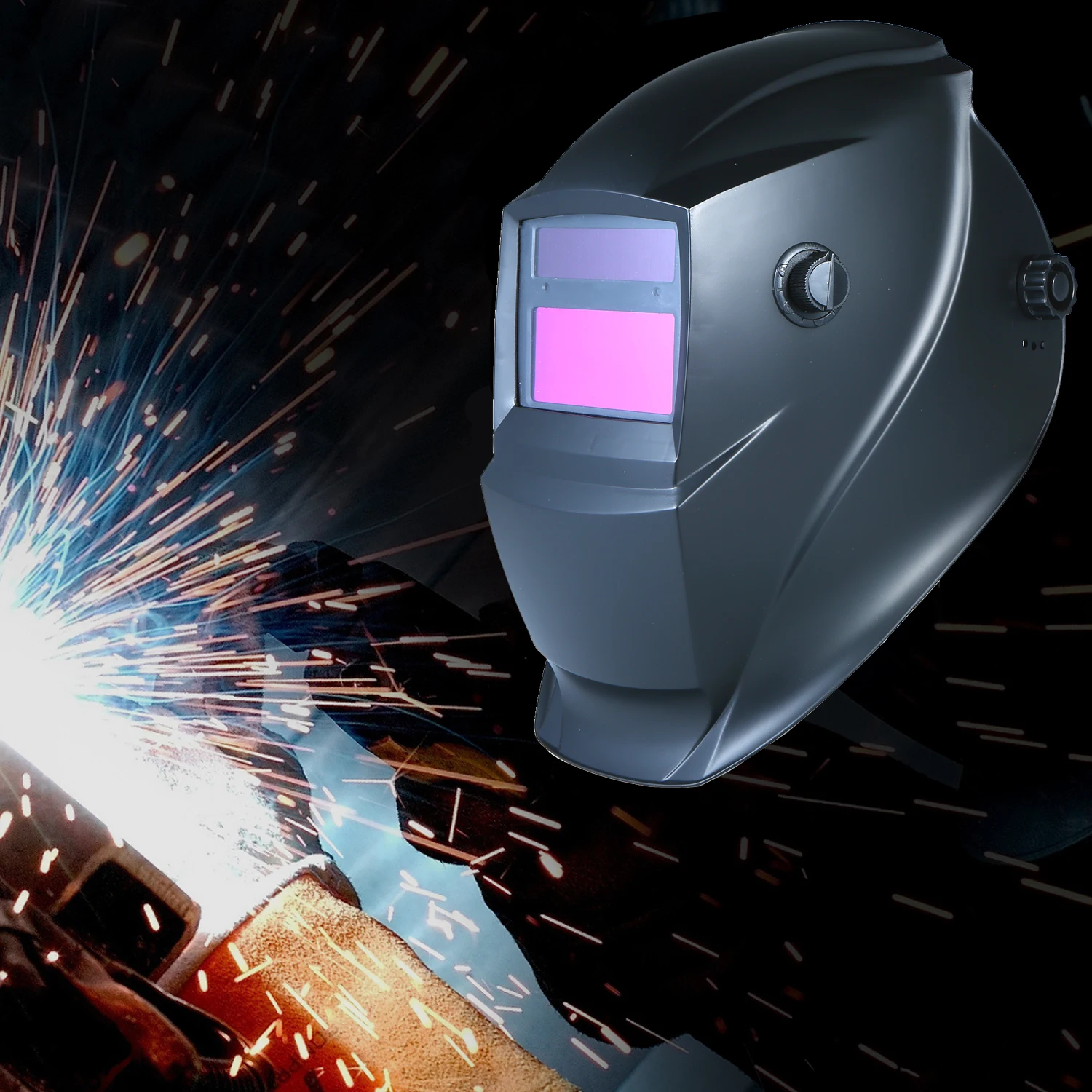 

Solar Automatic Darkening Welding Helmet Mask Head-Mounted Argon Arc Welding Protective Cap Flat Flip Half Helical