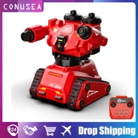 double e e812 001 intelligent early education remote control robot mobile app fire fighting water spray interactive toys for boy