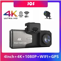 4-дюймовый видеорегистратор 4K, Автомобильный видеорегистратор, видеорегистратор Ultra HD 2160P Sony IMX 415, GPS-трек, Wi-Fi, задняя камера 1080P
