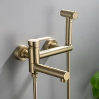 brushed gold bathtub faucet sprayer wall mounted bath shower system embedded in wall tub water tap shower mixer spray