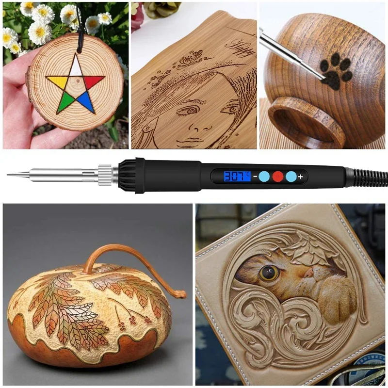 

Wood Burning Tool Set DIY LCD Display Burner Adjustable Temperature for Embossing Carving Welding Tip