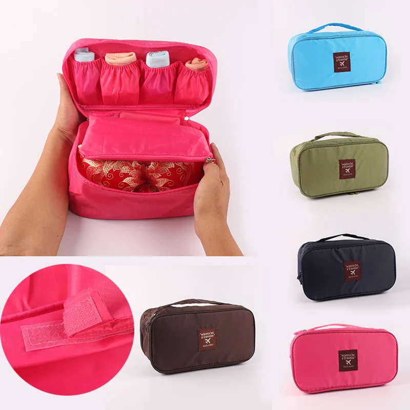 

Portable Women's Storage Bag Travel Bra Underwear Clothes Organization Handbag Cosmetic Makeup Pouch Case Washing Bag