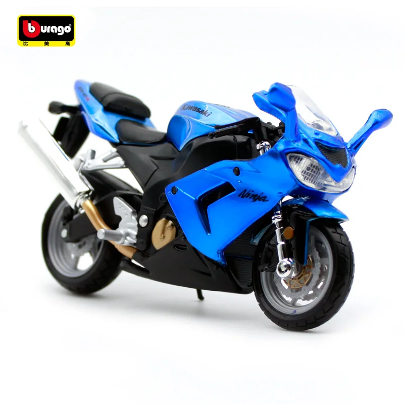 Bburago 1:18 Kawasaki Ninja ZX 10R синий мотоцикл велосипед литья под давлением модель игрушки