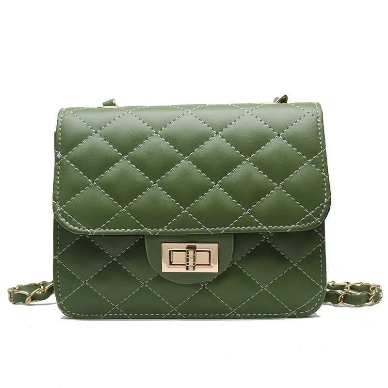 

On the new small new Korean version of Joker diamond chain shoulder bag fashion embroidery thread slung small square bag