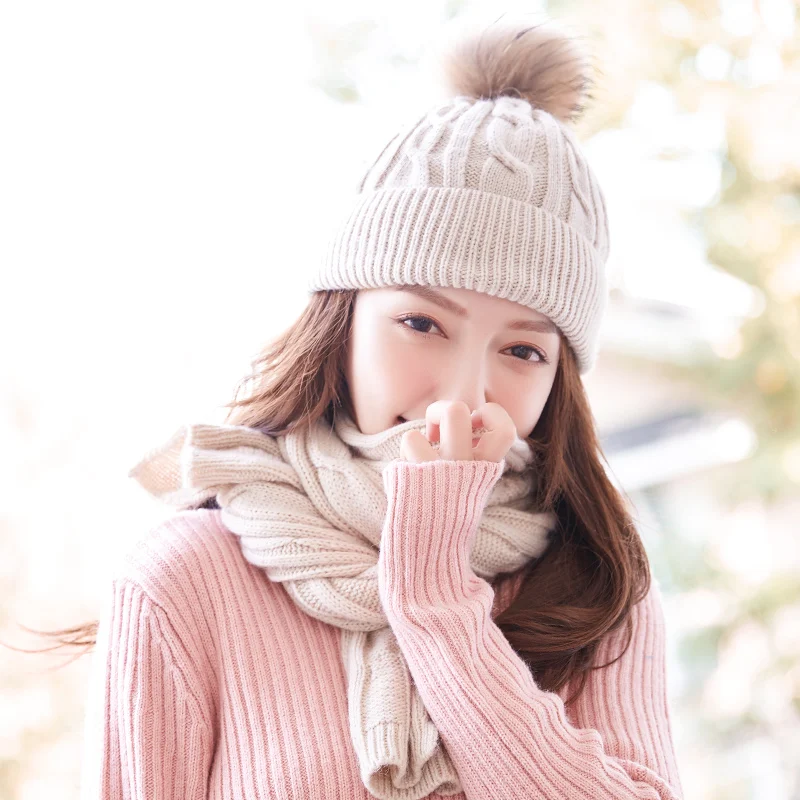 Комплект из двух предметов шарф Billie Eilish Beanie Hat для женщин шапочки Czapka Zimowa Bini Pompom