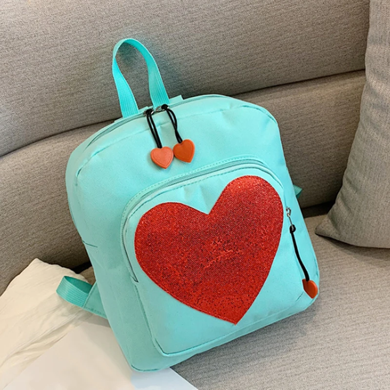 Candy Color PU Leather Bag DIY Transparent Love Heart Shape Backpack Kawaii Schoolbags For Teenage Girls | Багаж и сумки