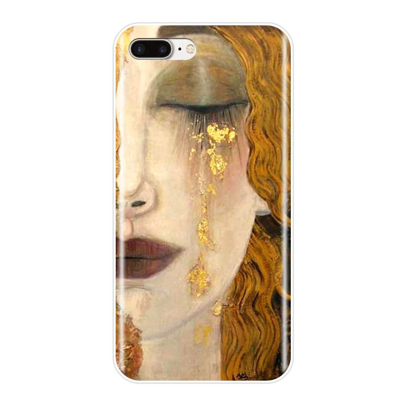 Мягкий чехол для телефона iPhone 6 S 7 8 X XR XS Max силиконовый Густава Климта The Kiss Art Apple Plus