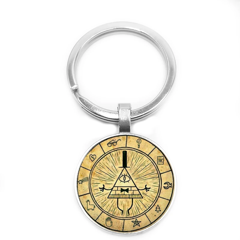 

2020New Grotesque Town Steampunk Gravity Waterfall Glass Cabochon Keychain Car Key Ring Jewelry Pendant Small Gift haikyuu