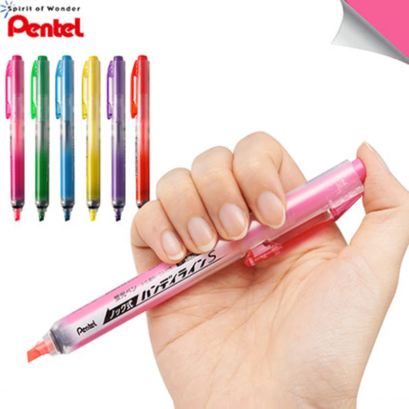 1 шт. ручка Pentel surligeur SXS15 стильная Выдвижная неоновая хайлайтер 6 цветов|pen pentel|pen