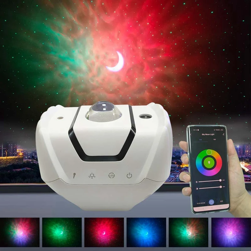 

Galaxy Projector Lamp Colorful Sky Star Projector USB Voice Control Music Player LED Night Light Bedroom Decor