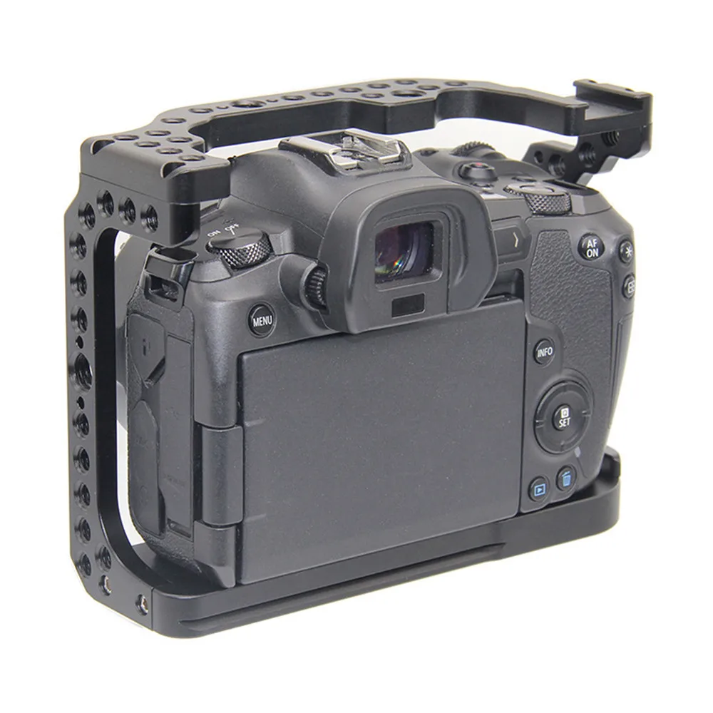 

Aluminum Alloy Camera Cage Protective Cover for Canon EOS R w/ Coldshoe 3/8 1/4 Thread Holes Arca Swiss Quick Release Plate