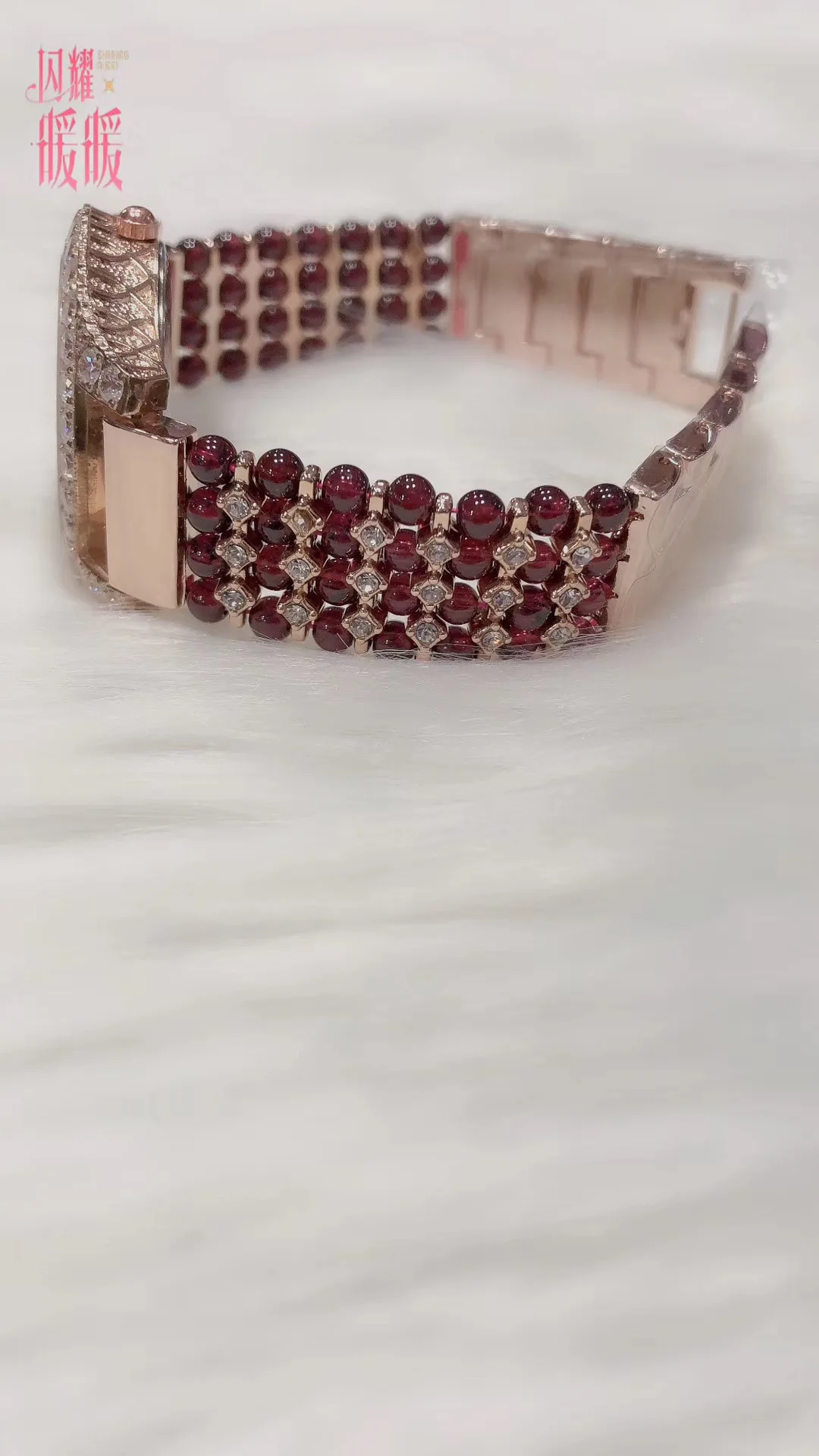 Браслет из натурального гранатового камня/часы DIY ювелирные изделия для женщин водонепроницаемые часы для летнего пляжа
