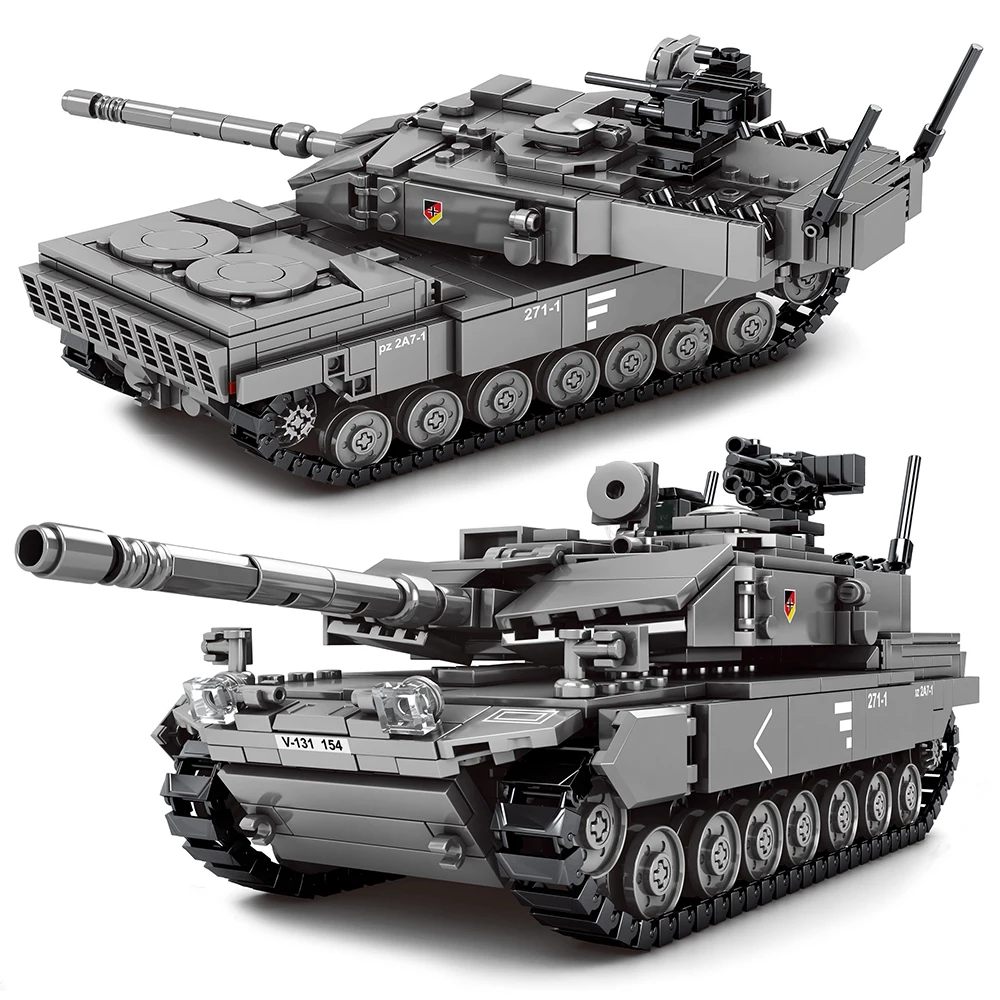 Военная Униформа M1A2 T-14 Леопард 2A7 + Главный боевой танк строительные блоки WW2 с