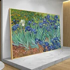 Картина маслом Ван Гога, рисунок с изображением ирисовых цветов, Настенная картина на холсте, импрессионистская декоративная картина, квадратные картины для комнаты