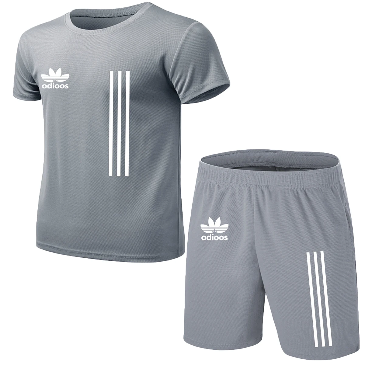 

2021Summer New Fashion Trend Men's Suit Personalized Fashion Printing Sports Short-Sleeved T-shirt + Sports Casual Short Suit