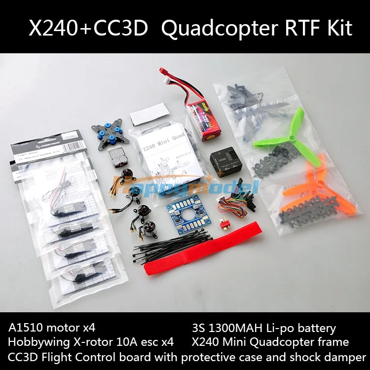 

X240 Racing Mini Drone FPV Quadcopter Aircraft w/ CC3D Flight Control Board Motor ESC ARF Kit