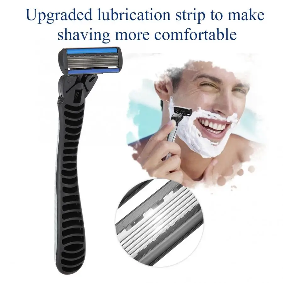 Мужская повседневная бритвенная ручка + 6 шт. шестислойное лезвие головка мужской