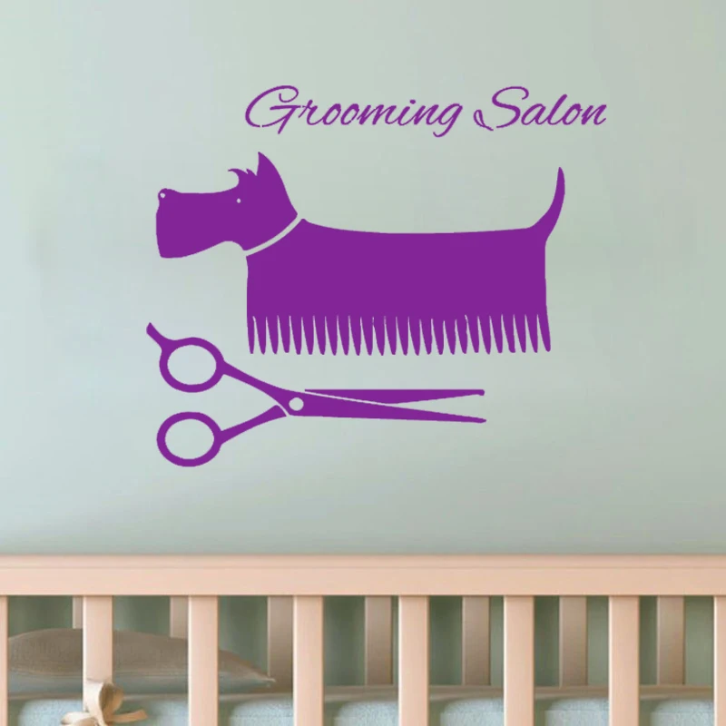 

Schnauzer Wall Decals Quotes Grooming Salon Pet Dog Animals Vinyl Art Waterproof Wall Stickers Kids Rooms Wall Decor