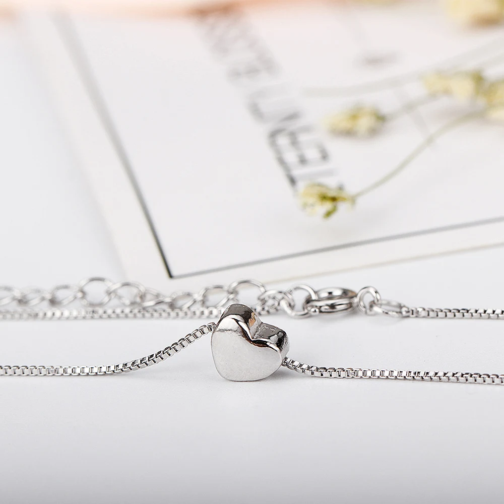 Новое поступление 925 пробы серебряные ожерелья с сердечком для женщин свадебные