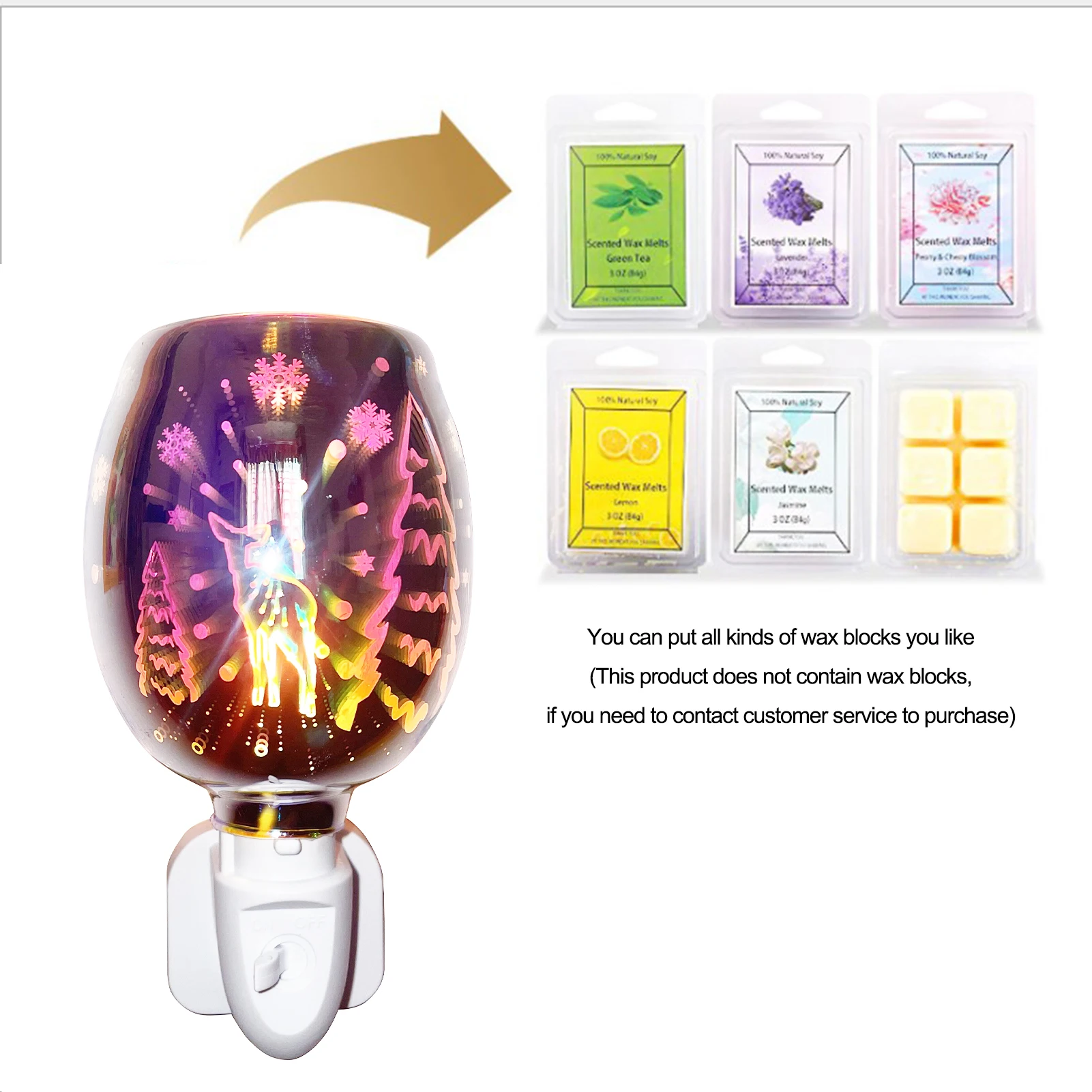 

Electric Plug In LED 3D Colorful Mosaic Aromatherapy Aroma Wax Mosaic Electric Plug Lamp Dimmable Fragrance Wax Melt Light New