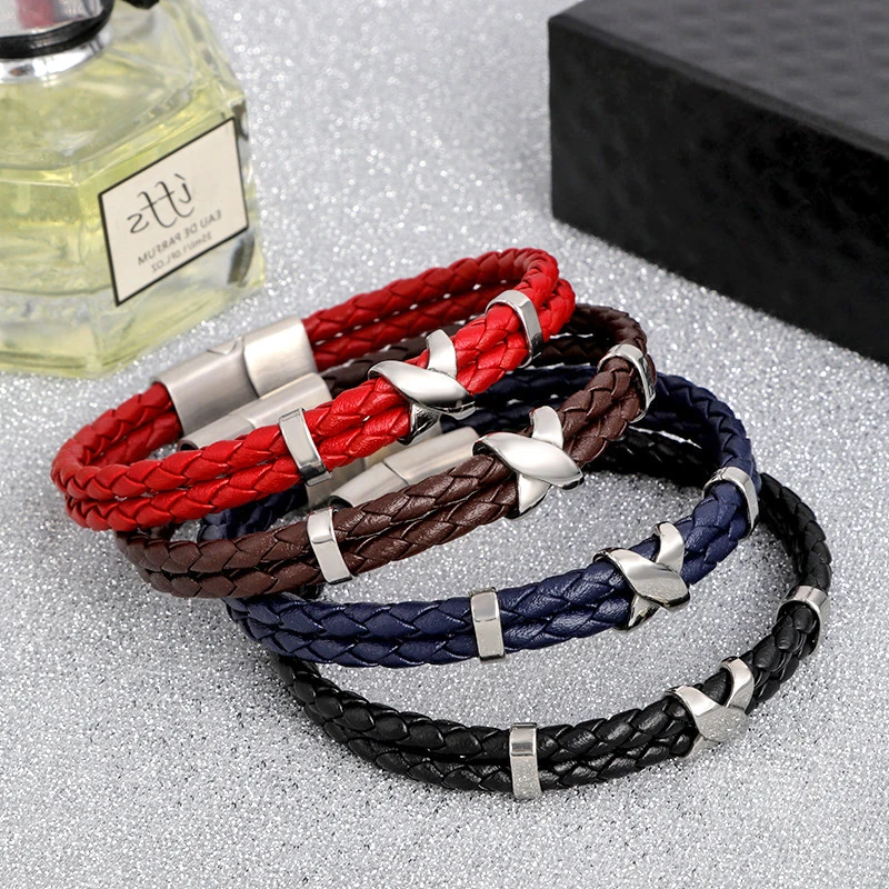 Повседневные кожаные браслеты для мужчин и женщин настраиваемый гравировальный