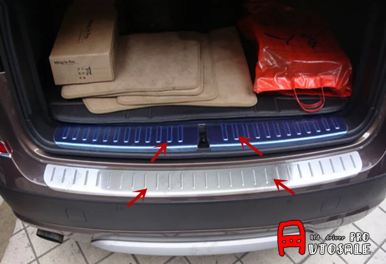 

Stainless Steel Outer+inside Rear Bumper Guard Plate Decoration Trim 1pcs Glossy FOR BMW X3 F25 2011 2012 2013/2014 2015