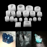 20 styles clear ore crystal cluster epoxy resin molds various shapes spar for resin epoxy casting mold silicone jewelry making