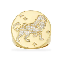 creative lion animal totem shiny star pattern open adjustable copper ring gold plated round women men party fashion jewelry
