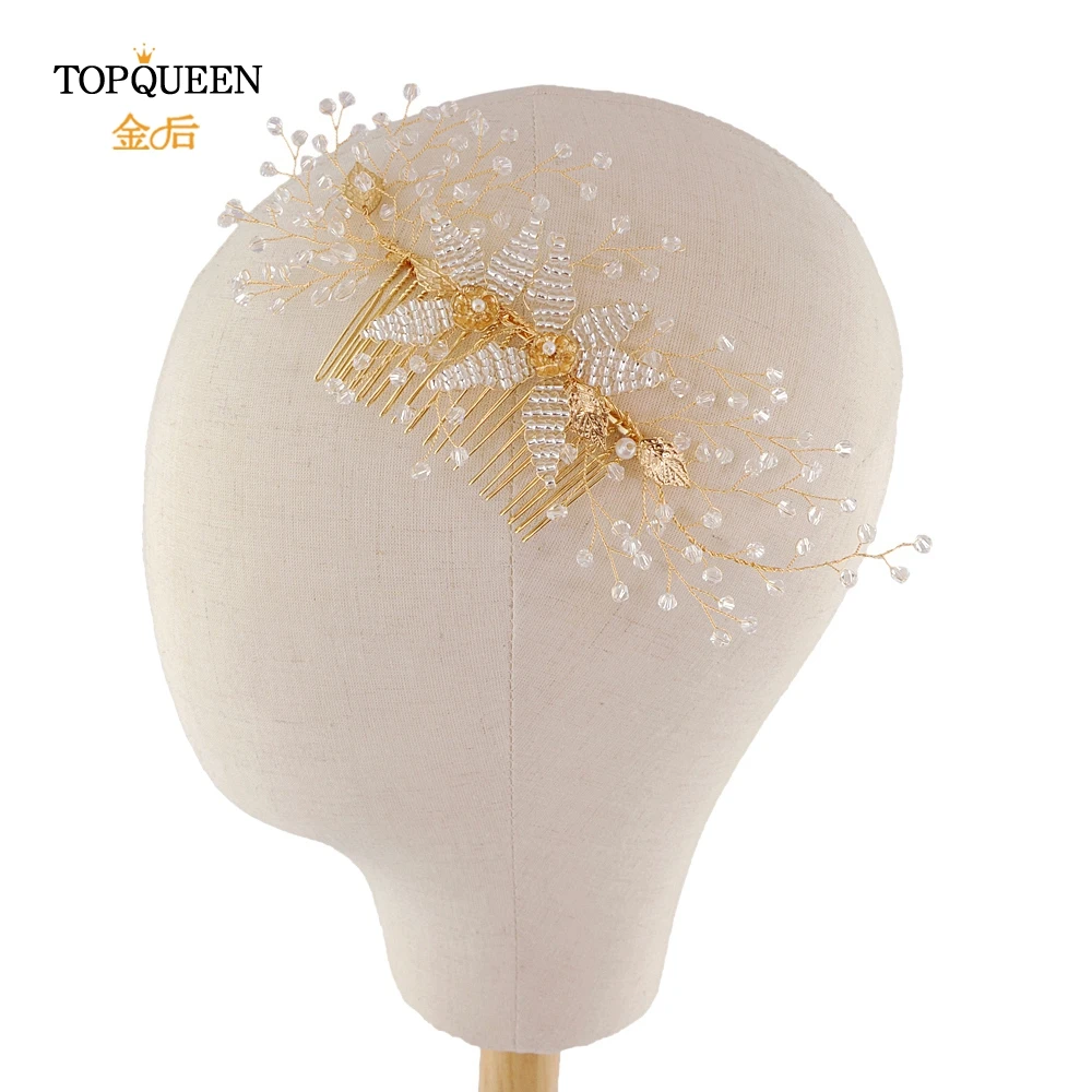 TOPQUEEN HP54 свадебные ободки, хрустальные аксессуары для волос, свадебная Расческа для невесты, головной убор для волос, украшение для выпускного, свадебное украшение для волос