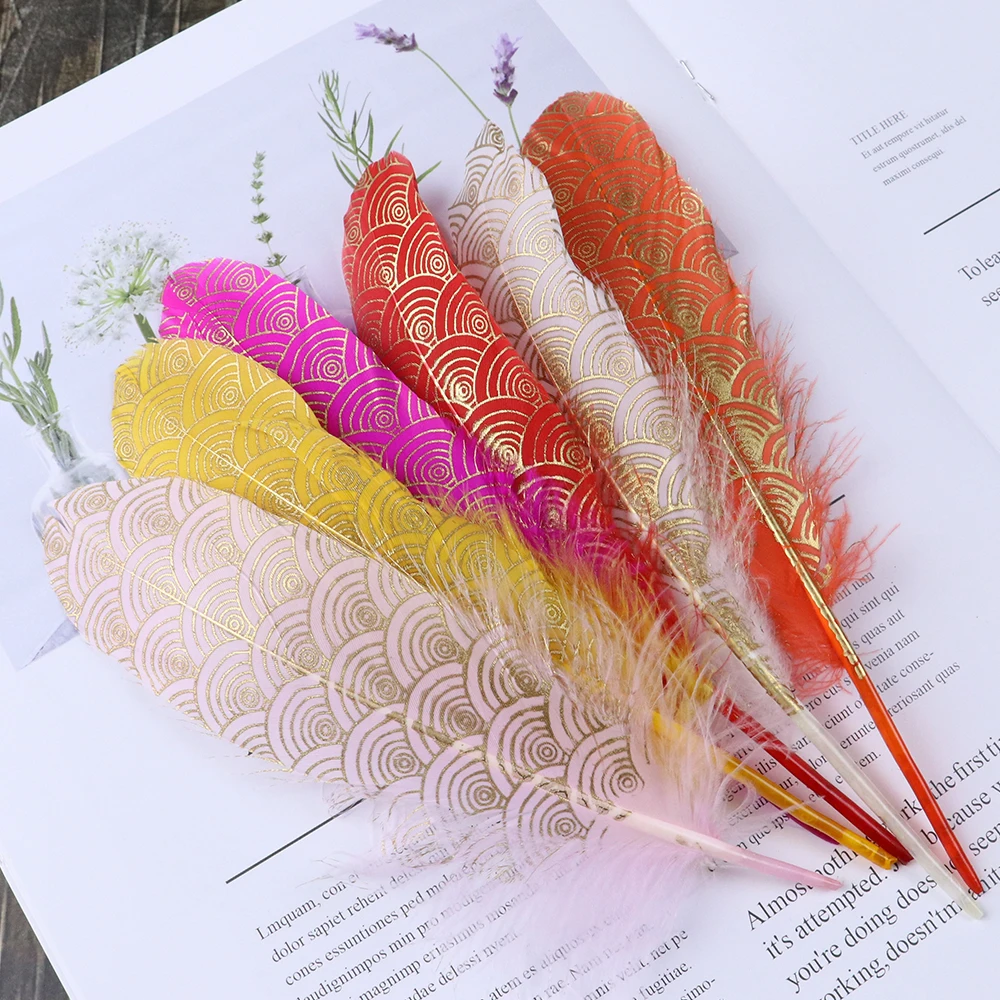 Красивый спрей Золотая Рыба весы шаблон гусиное перо DIY Ювелирные изделия