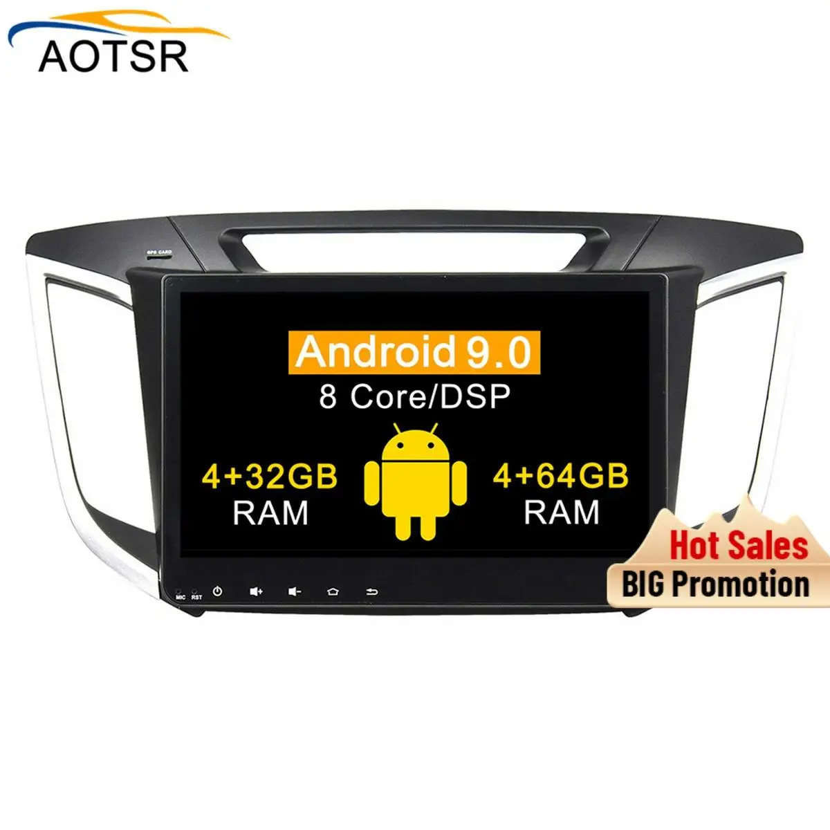 Автомобильный мультимедийный плеер 2 din Android 9 0 DVD GPS для Hyundai Creta ix25 2014