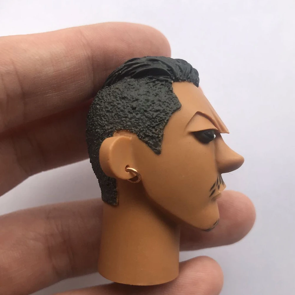 

1/6 Doll male head carving trend series black cartoon with earrings model calm version 12 inch doll is available in stock