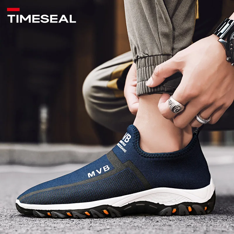 

TIMESEAL Casual Shoes Men Slip-On Lightweight Breathable Mesh Loafers Mens Summer Fashion Walking Sneakers Rubber Sport Trainers