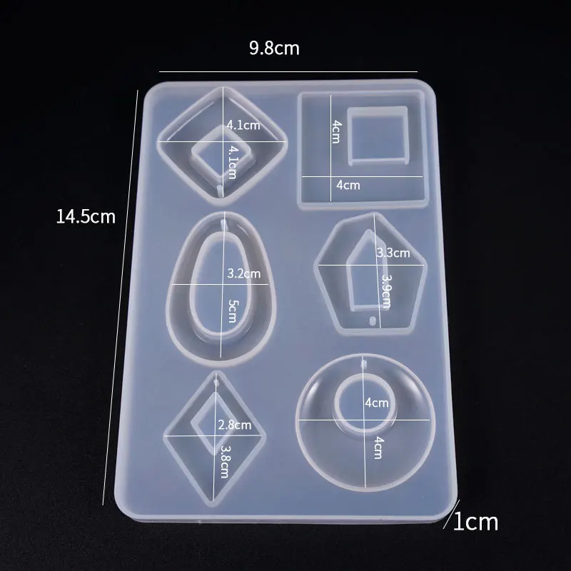 New 1PCS 6 Style Pendants Craft DIY Transparent UV Resin Liquid Silicone Combination Molds for Making Earring Necklace Jewelry | Украшения