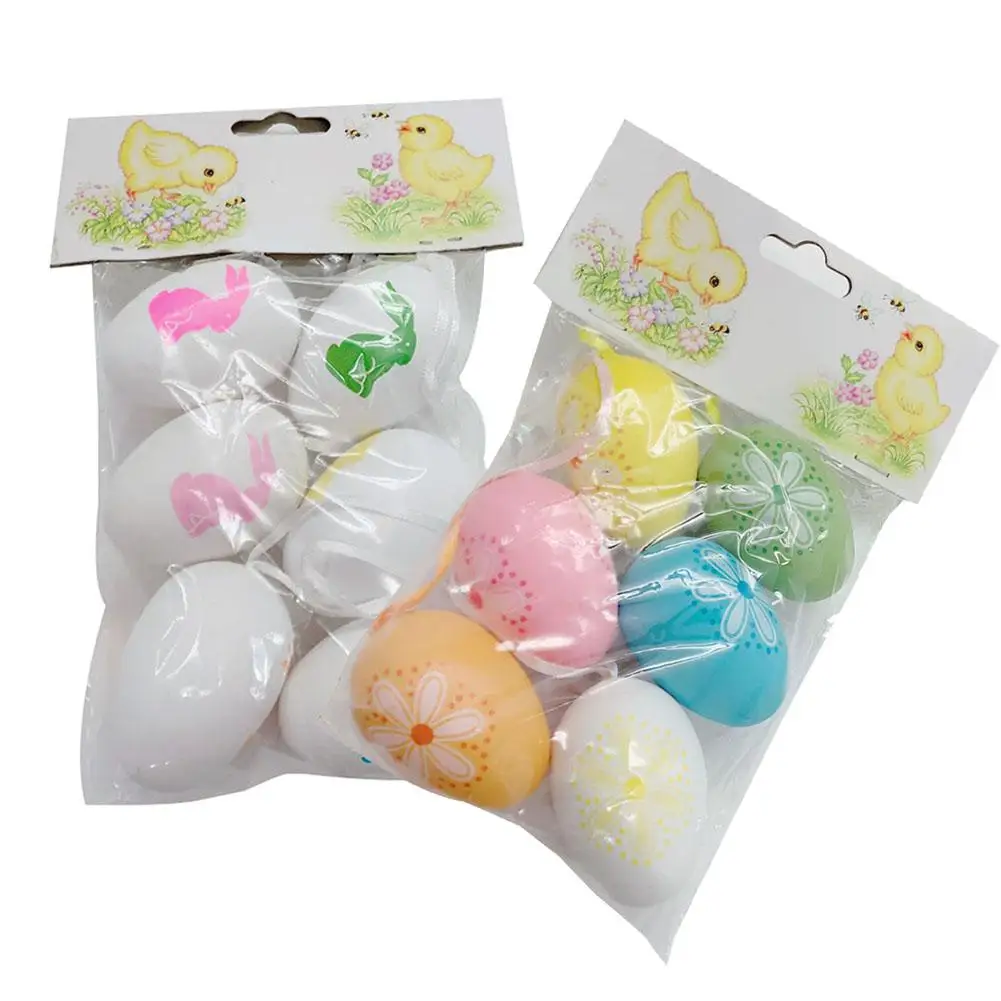 6 шт. пасхальные пластиковые разноцветные декоративные яйца|Украшения своими