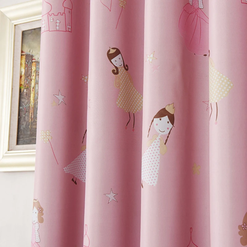 Занавески с милым принтом принцессы WP139C для детской комнаты новорожденных