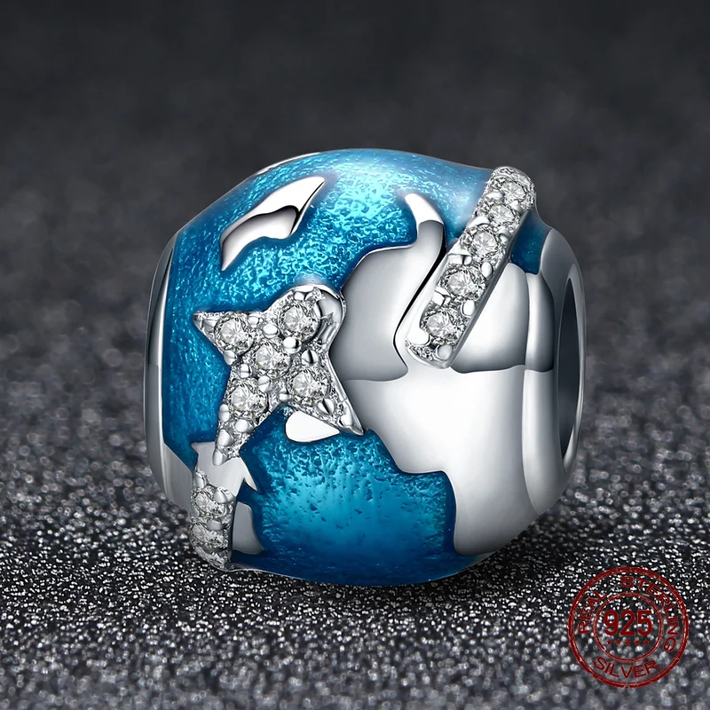 Женский шарм-бусина из серебра 925 пробы с фианитом | Украшения и аксессуары