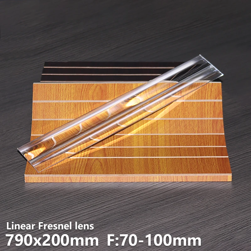 

790x200 мм F70mm линейная линза Френеля 4 фокусным расстоянием линейный фокусировки полосатый пятно Специальное предложение освещения настенный...
