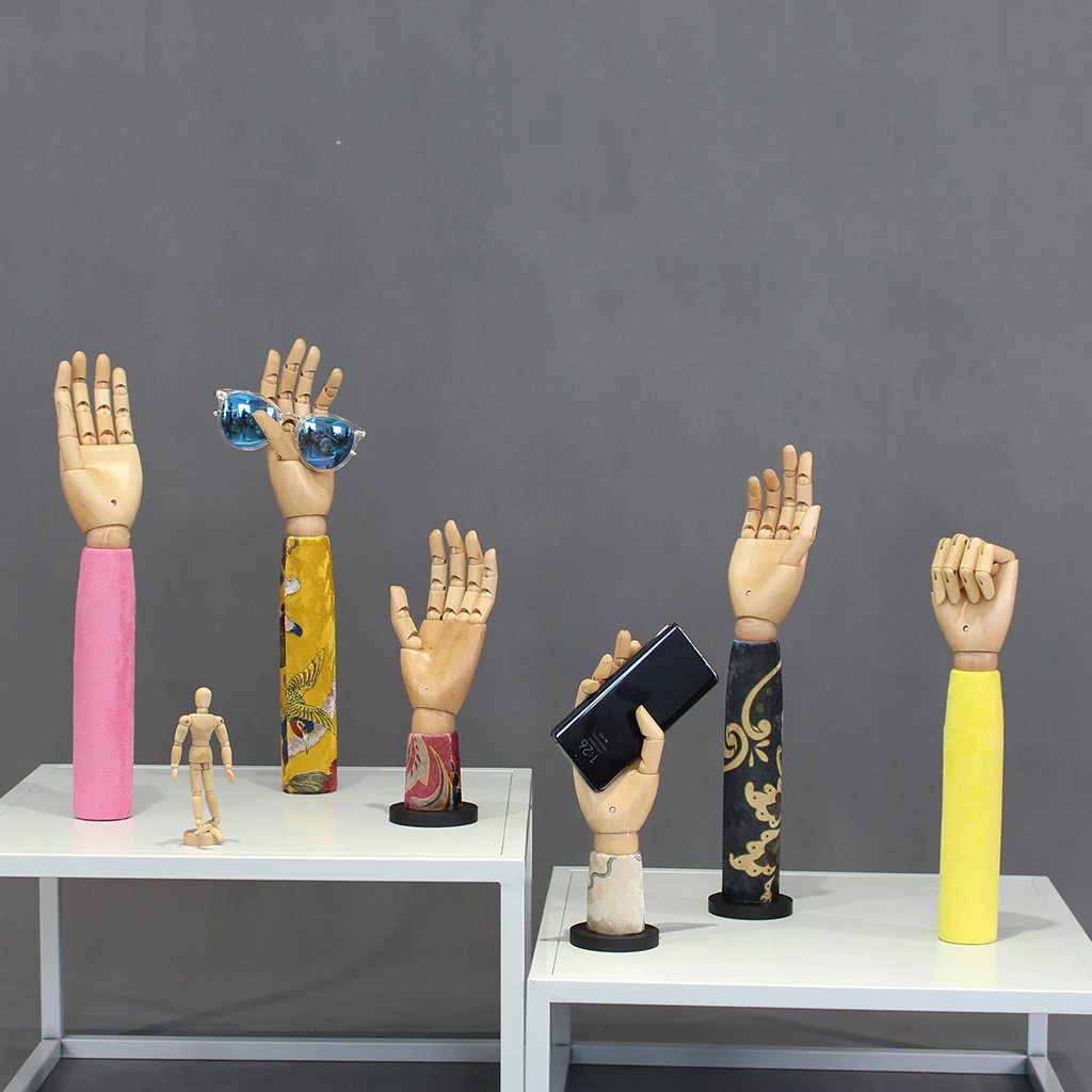 

Wooden Watches Handbag Display Hand Manikin Model Nail Art Drawing Fake Hand