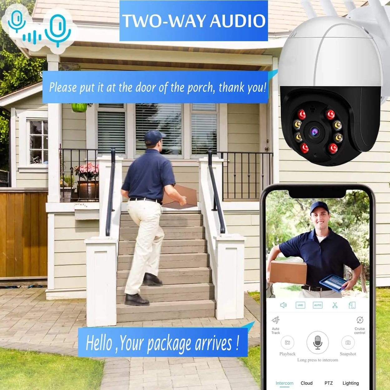 5MP PTZ Wifi Camera IP Outdoor Ai Human Detect Audio 3MP Color Night Vision Security CCTV Mini V380 Pro | Безопасность и защита